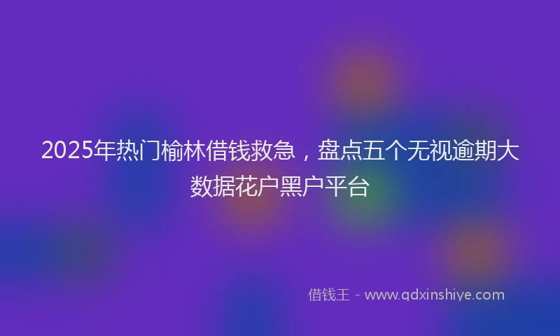 2025年热门榆林借钱救急，盘点五个无视逾期大数据花户黑户平台
