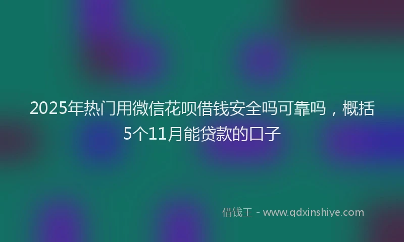 2025年热门用微信花呗借钱安全吗可靠吗，概括5个11月能贷款的口子