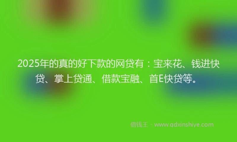 2025年的真的好下款的网贷有：宝来花、钱进快贷、掌上贷通、借款宝融、首E快贷等。