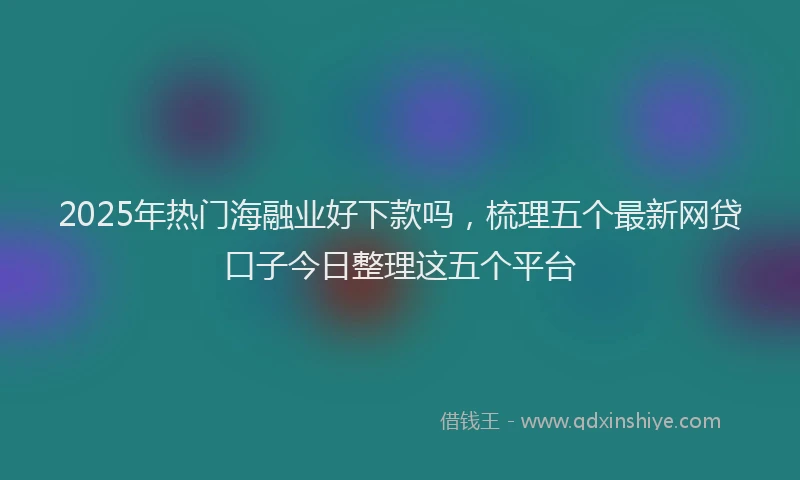 2025年热门海融业好下款吗，梳理五个最新网贷口子今日整理这五个平台