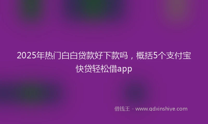 2025年热门白白贷款好下款吗，概括5个支付宝快贷轻松借app