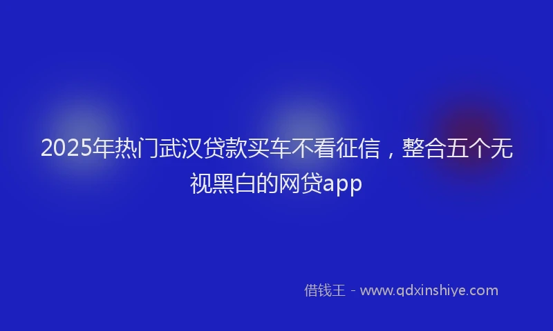 2025年热门武汉贷款买车不看征信，整合五个无视黑白的网贷app