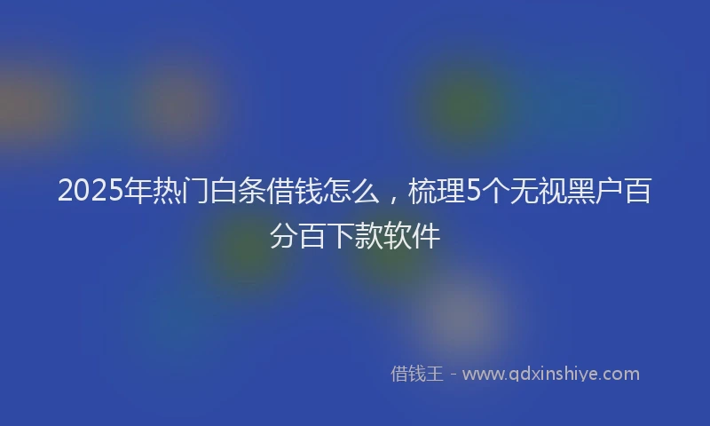 2025年热门白条借钱怎么，梳理5个无视黑户百分百下款软件