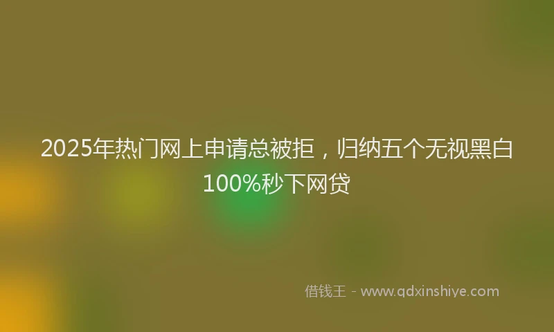 2025年热门网上申请总被拒，归纳五个无视黑白100%秒下网贷