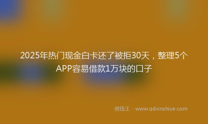 2025年热门现金白卡还了被拒30天，整理5个APP容易借款1万块的口子