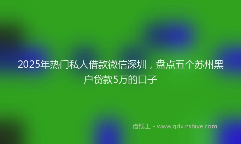 2025年热门私人借款微信深圳，盘点五个苏州黑户贷款5万的口子