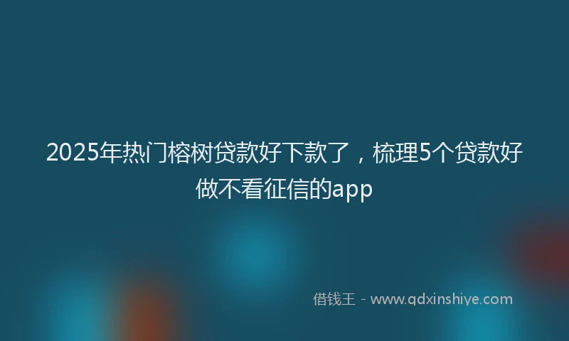 2025年热门榕树贷款好下款了，梳理5个贷款好做不看征信的app