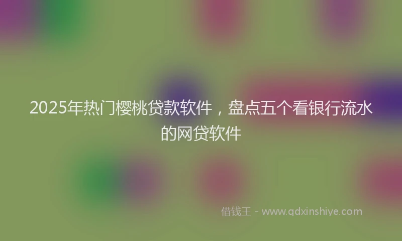 2025年热门樱桃贷款软件，盘点五个看银行流水的网贷软件