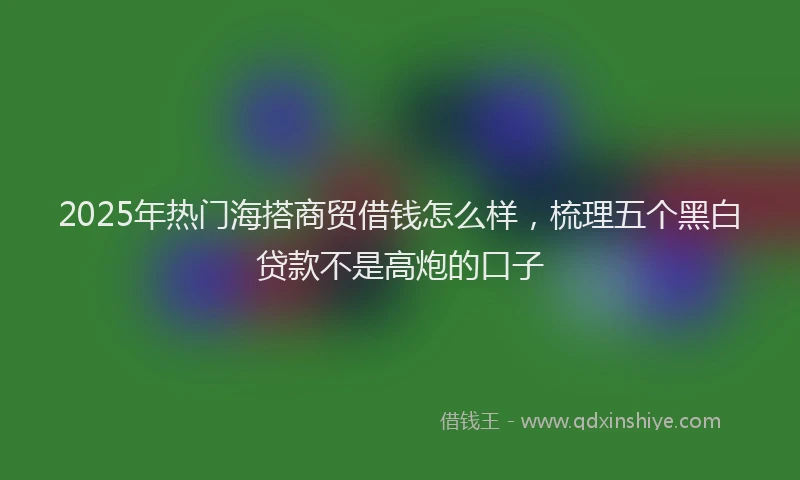 2025年热门海搭商贸借钱怎么样，梳理五个黑白贷款不是高炮的口子
