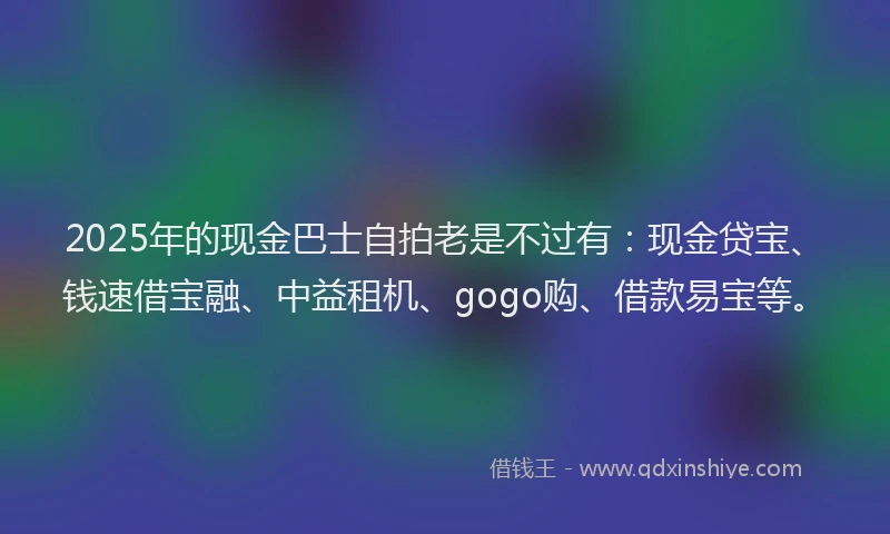 2025年的现金巴士自拍老是不过有：现金贷宝、钱速借宝融、中益租机、gogo购、借款易宝等。