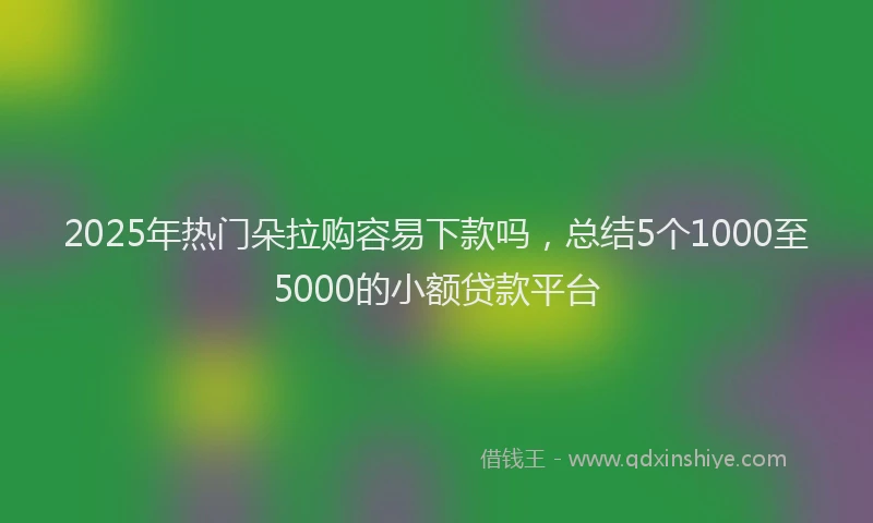 2025年热门朵拉购容易下款吗，总结5个1000至5000的小额贷款平台