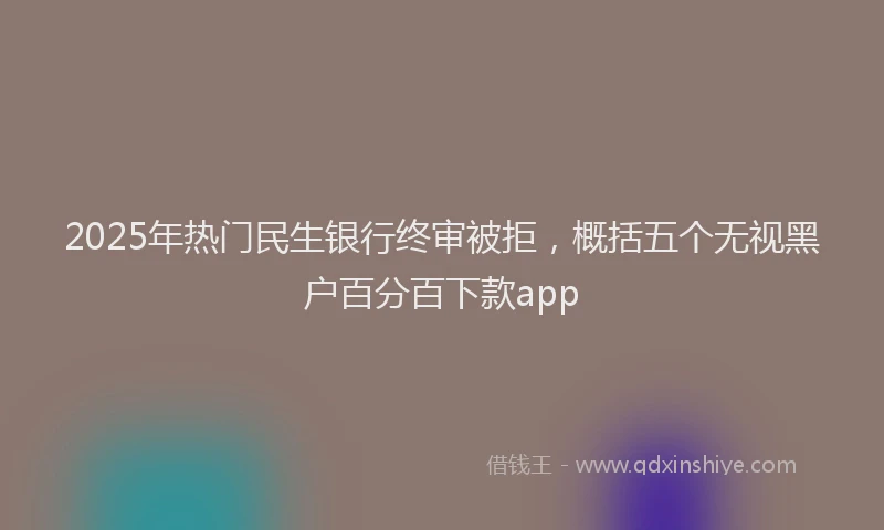 2025年热门民生银行终审被拒，概括五个无视黑户百分百下款app