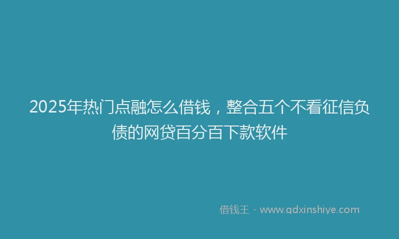 2025年热门点融怎么借钱，整合五个不看征信负债的网贷百分百下款软件
