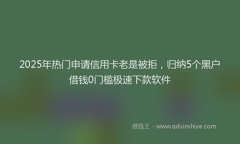2025年热门申请信用卡老是被拒，归纳5个黑户借钱0门槛极速下款软件