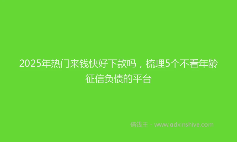 2025年热门来钱快好下款吗，梳理5个不看年龄征信负债的平台