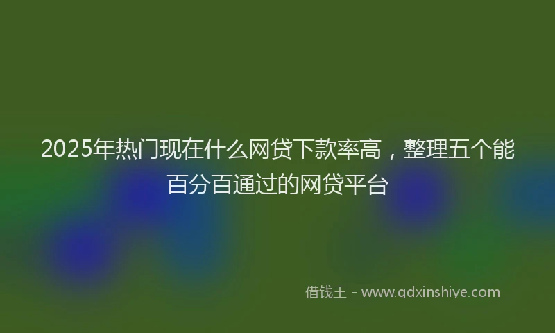 2025年热门现在什么网贷下款率高，整理五个能百分百通过的网贷平台