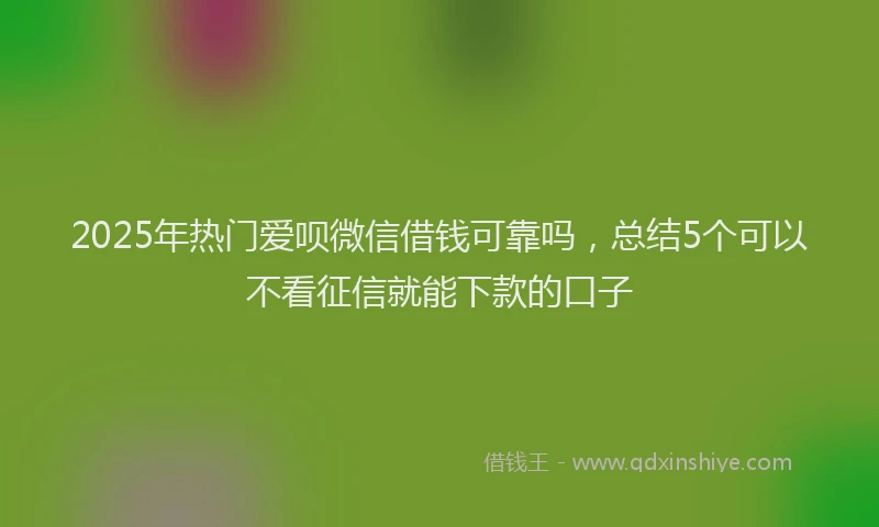 2025年热门爱呗微信借钱可靠吗，总结5个可以不看征信就能下款的口子