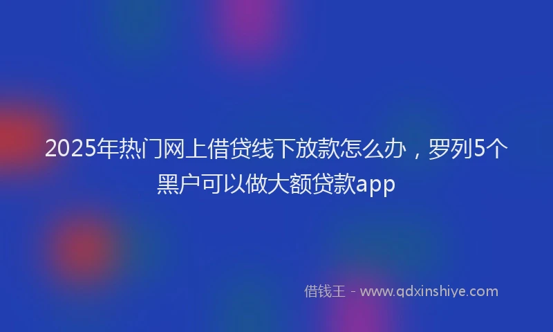 2025年热门网上借贷线下放款怎么办，罗列5个黑户可以做大额贷款app