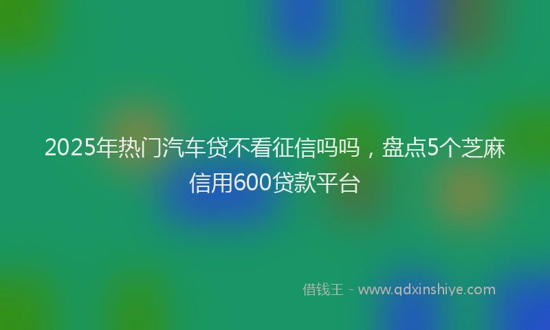 2025年热门汽车贷不看征信吗吗，盘点5个芝麻信用600贷款平台