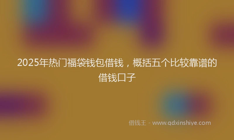 2025年热门福袋钱包借钱，概括五个比较靠谱的借钱口子