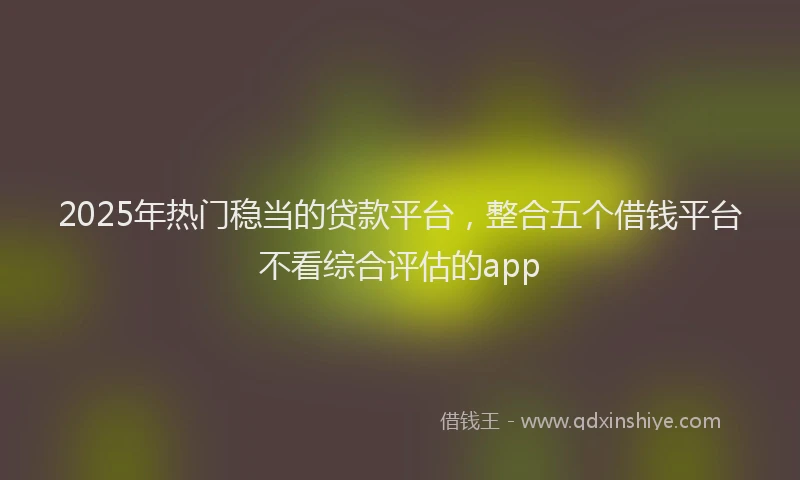 2025年热门稳当的贷款平台，整合五个借钱平台不看综合评估的app