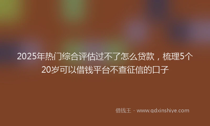 2025年热门综合评估过不了怎么贷款，梳理5个20岁可以借钱平台不查征信的口子