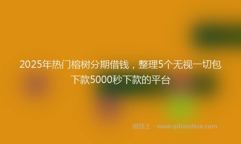 2025年热门榕树分期借钱，整理5个无视一切包下款5000秒下款的平台