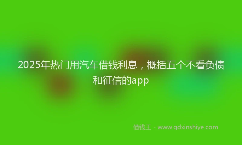 2025年热门用汽车借钱利息，概括五个不看负债和征信的app