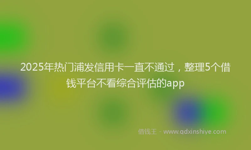 2025年热门浦发信用卡一直不通过，整理5个借钱平台不看综合评估的app
