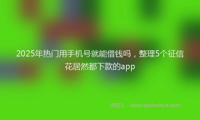 2025年热门用手机号就能借钱吗，整理5个征信花居然都下款的app