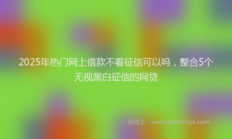 2025年热门网上借款不看征信可以吗，整合5个无视黑白征信的网贷