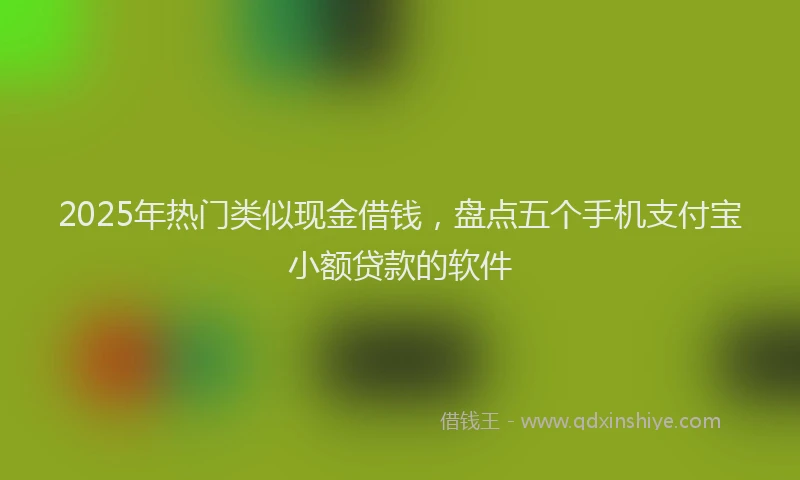 2025年热门类似现金借钱，盘点五个手机支付宝小额贷款的软件