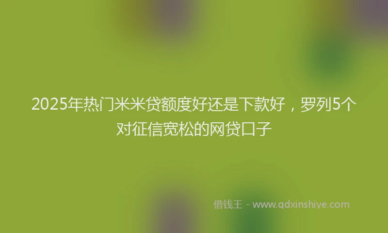 2025年热门米米贷额度好还是下款好，罗列5个对征信宽松的网贷口子