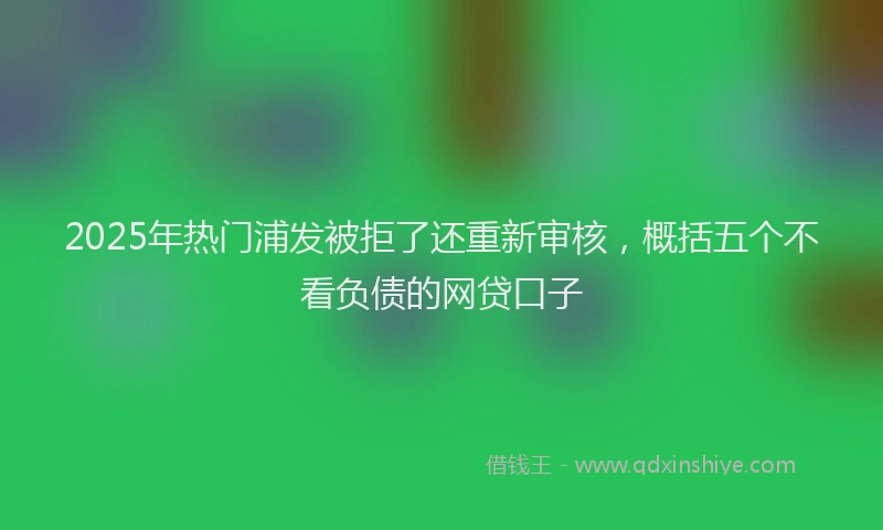 2025年热门浦发被拒了还重新审核，概括五个不看负债的网贷口子