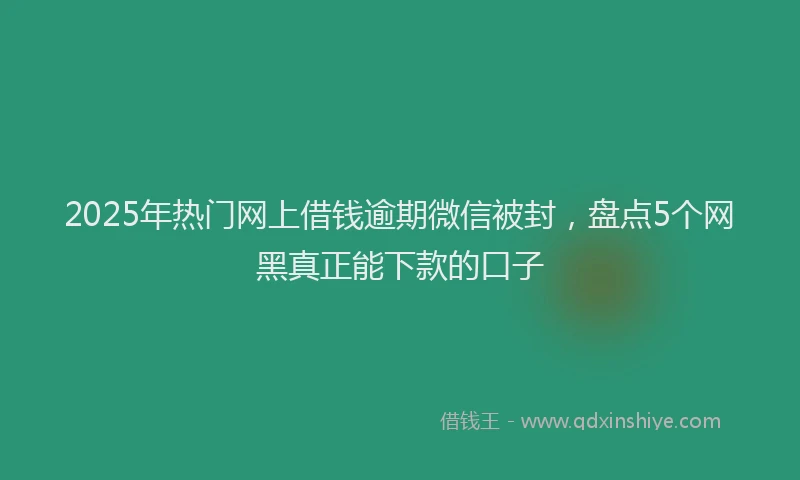2025年热门网上借钱逾期微信被封，盘点5个网黑真正能下款的口子