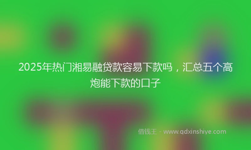 2025年热门湘易融贷款容易下款吗，汇总五个高炮能下款的口子