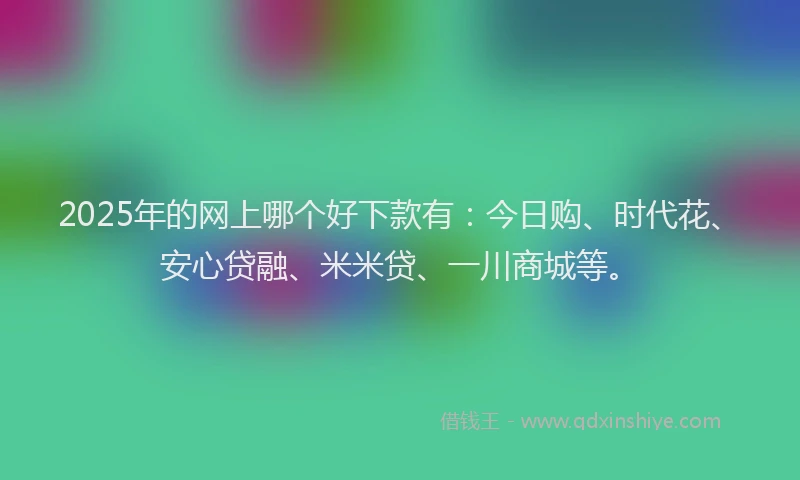 2025年的网上哪个好下款有：今日购、时代花、安心贷融、米米贷、一川商城等。