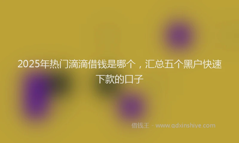 2025年热门滴滴借钱是哪个，汇总五个黑户快速下款的口子