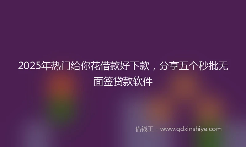 2025年热门给你花借款好下款，分享五个秒批无面签贷款软件