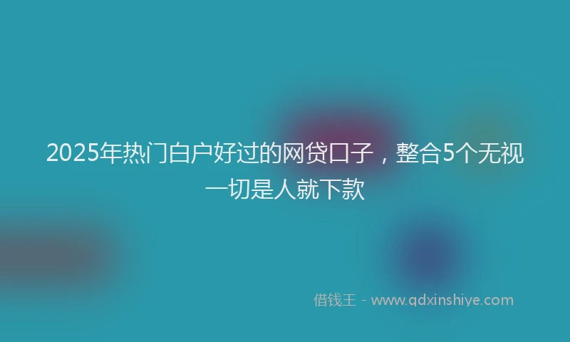 2025年热门白户好过的网贷口子，整合5个无视一切是人就下款