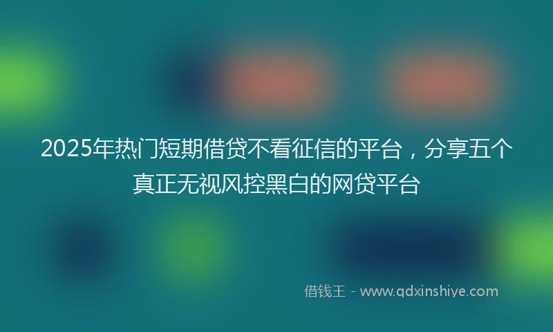 2025年热门短期借贷不看征信的平台，分享五个真正无视风控黑白的网贷平台