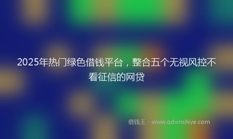 2025年热门绿色借钱平台，整合五个无视风控不看征信的网贷