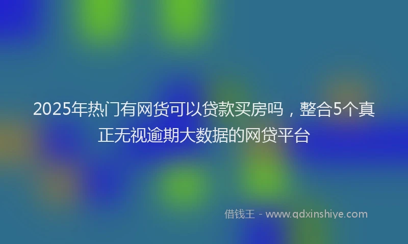 2025年热门有网货可以贷款买房吗，整合5个真正无视逾期大数据的网贷平台