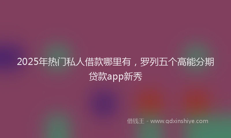 2025年热门私人借款哪里有，罗列五个高能分期贷款app新秀