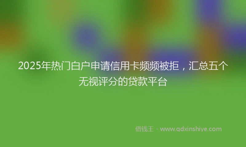 2025年热门白户申请信用卡频频被拒，汇总五个无视评分的贷款平台
