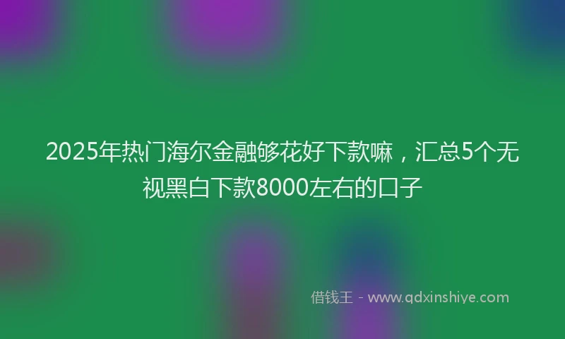 2025年热门海尔金融够花好下款嘛，汇总5个无视黑白下款8000左右的口子