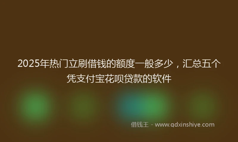 2025年热门立刷借钱的额度一般多少，汇总五个凭支付宝花呗贷款的软件