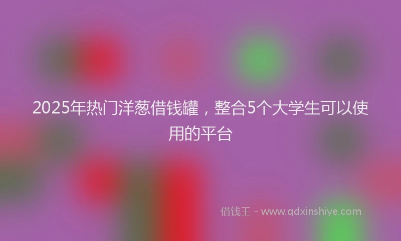 2025年热门洋葱借钱罐，整合5个大学生可以使用的平台