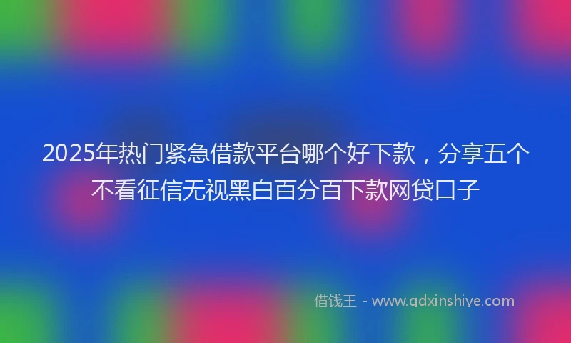 2025年热门紧急借款平台哪个好下款，分享五个不看征信无视黑白百分百下款网贷口子