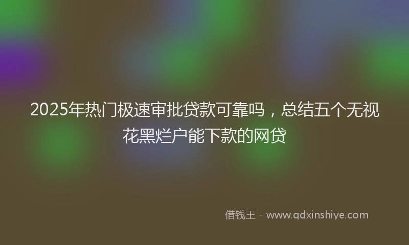 2025年热门极速审批贷款可靠吗，总结五个无视花黑烂户能下款的网贷